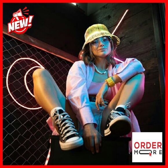USB Rechargeable LED Bucket Hat Light Up Festival Gear 7 Colors main image 4